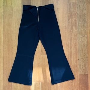 REFORMATION cropped flare front zip pants